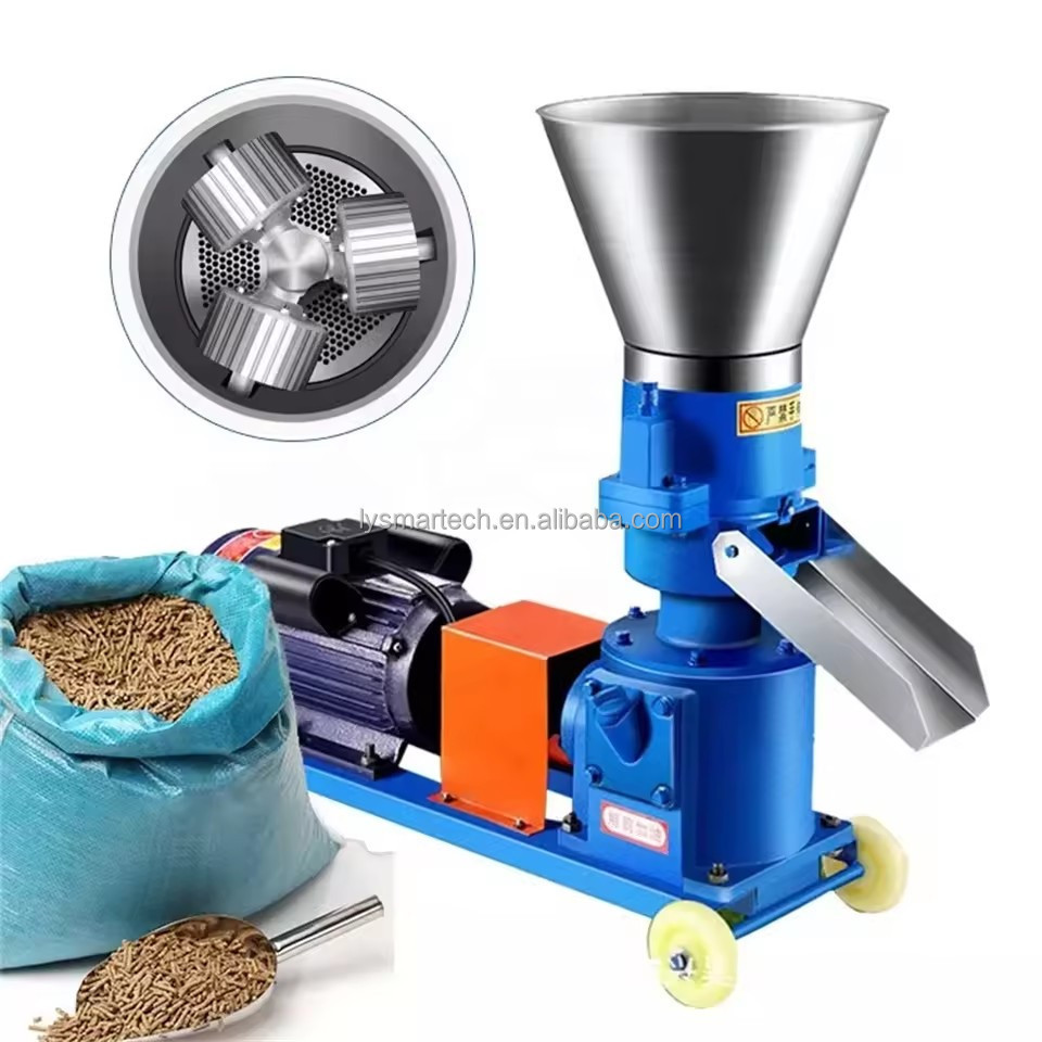 Good Quality Original Factory Electric Flat Die Mill 5 Ton Animal Food Pelletizer Roller Crumble Feed Pellet Machine