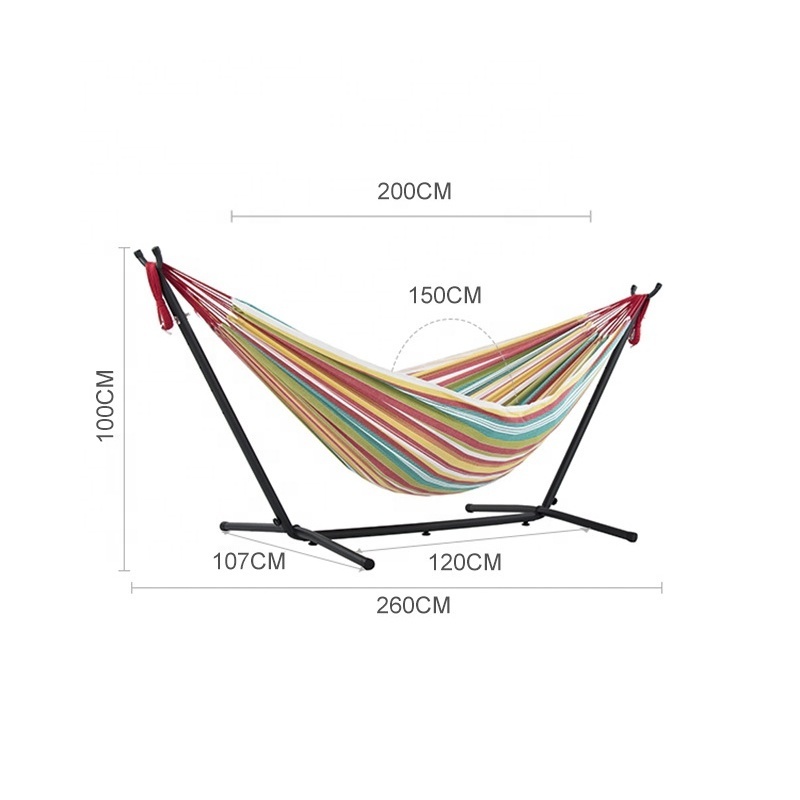 Camping Portable Foldable Double hammock beach Portable assembly parachute Hammock With Stand Traveling For Outdoor Use