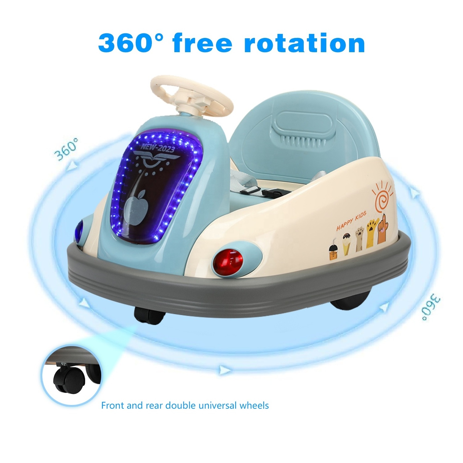 2023 New Smart Bluetooth Music Light Kids electric Bumper car & indoor and outdoor Electric kids Ride On Car 360 Spin Bumper Car