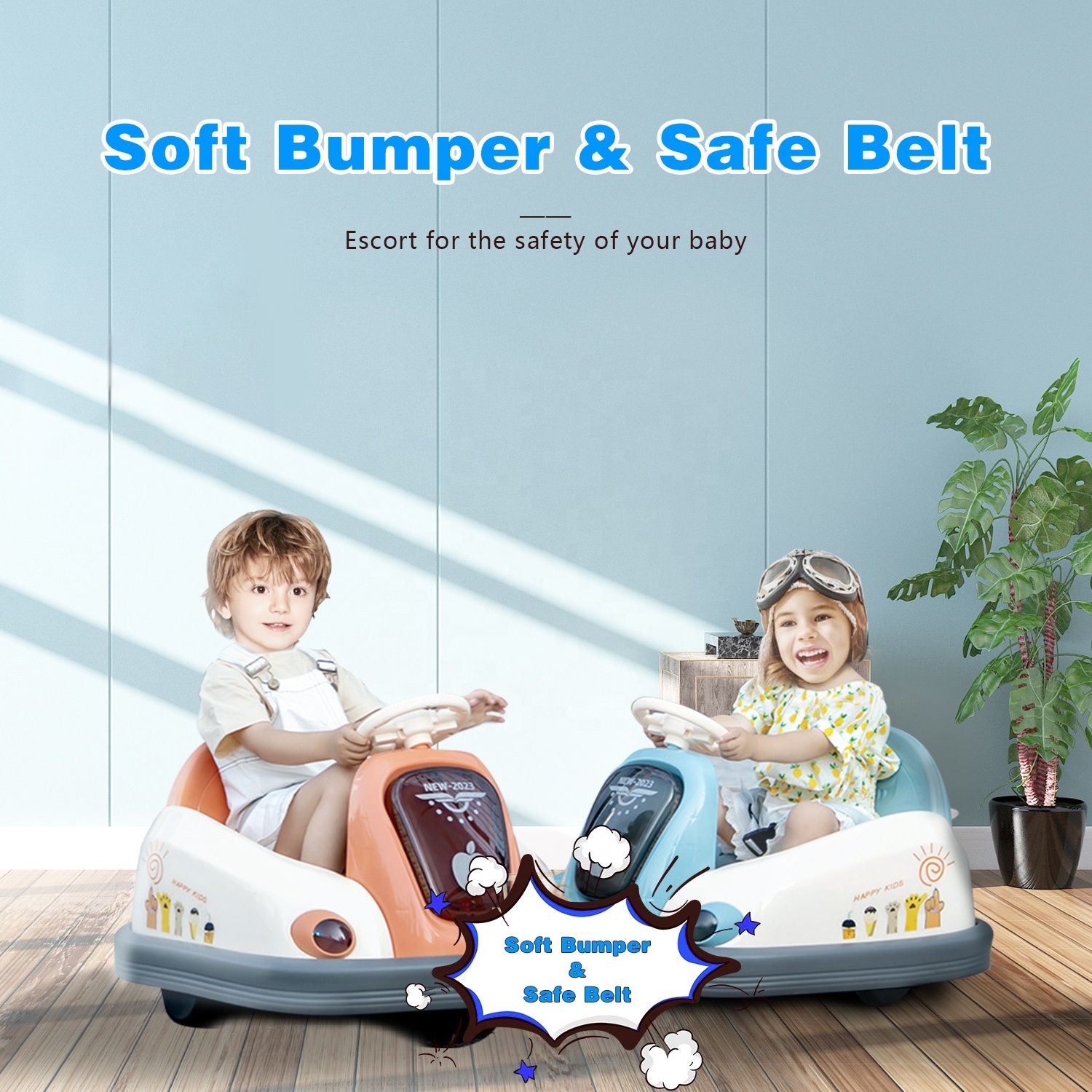 2023 New Smart Bluetooth Music Light Kids electric Bumper car & indoor and outdoor Electric kids Ride On Car 360 Spin Bumper Car