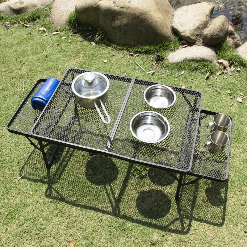 Outdoor folding table camping lifting shelf camping portable picnic table campfire dining table chair