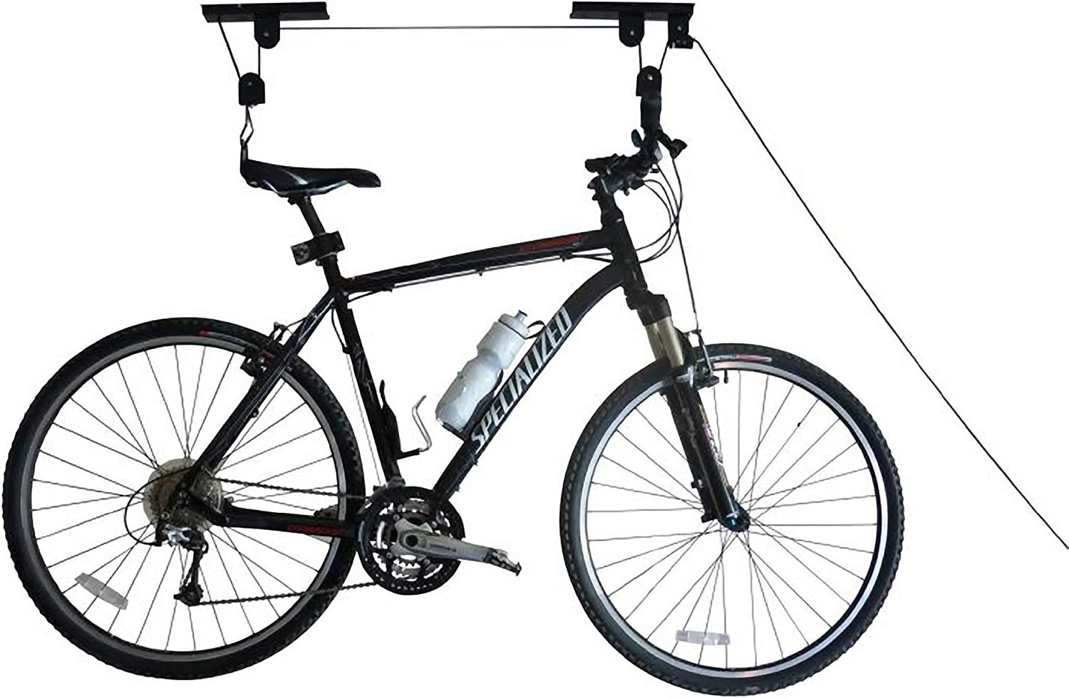 Bike Hanger - Overhead Hoists Pulley System with 100lb Capacity for Bicycles or Ladders - Secure Garage Ceiling Storage