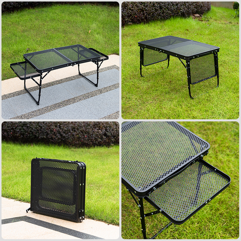 Outdoor folding table camping lifting shelf camping portable picnic table campfire dining table chair