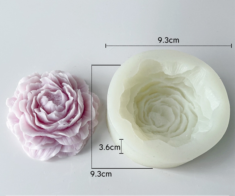 3D Flower Silicone Molds Rose Silicone Molds for Candle/Soap Making Peony Mold for Handmade Chocolate Cupcake Dessert Decoration