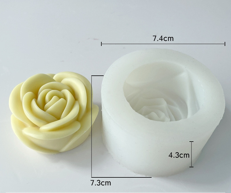 3D Flower Silicone Molds Rose Silicone Molds for Candle/Soap Making Peony Mold for Handmade Chocolate Cupcake Dessert Decoration