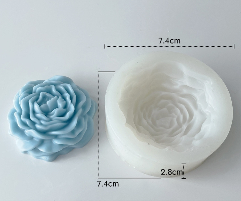 3D Flower Silicone Molds Rose Silicone Molds for Candle/Soap Making Peony Mold for Handmade Chocolate Cupcake Dessert Decoration