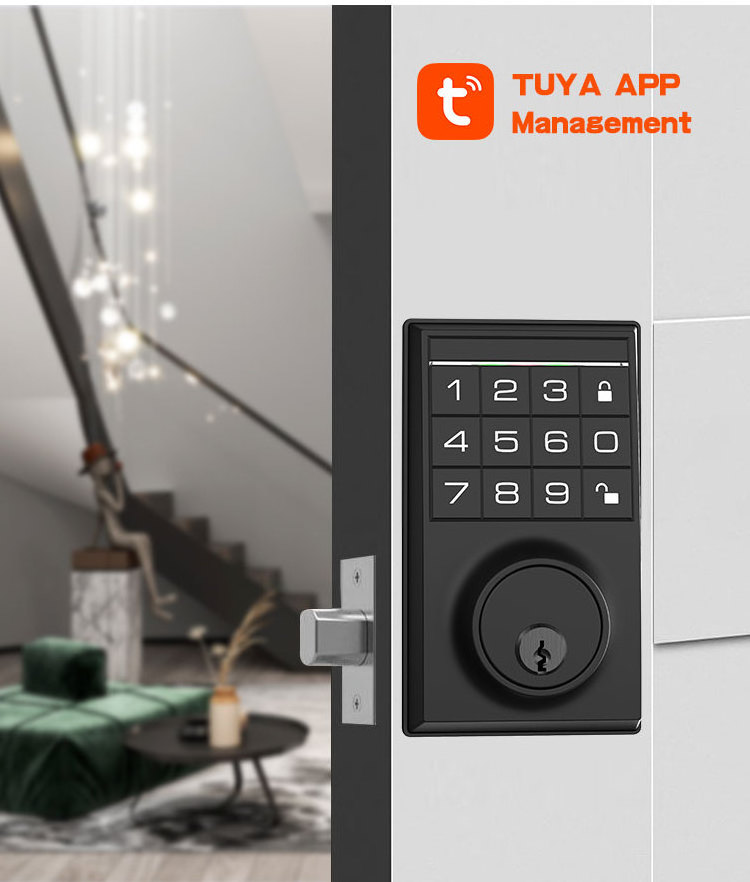 Waterproof Invisible Smart Lock Door With Tuya App Wifi BLE Hotel Apartment Password Door Lock