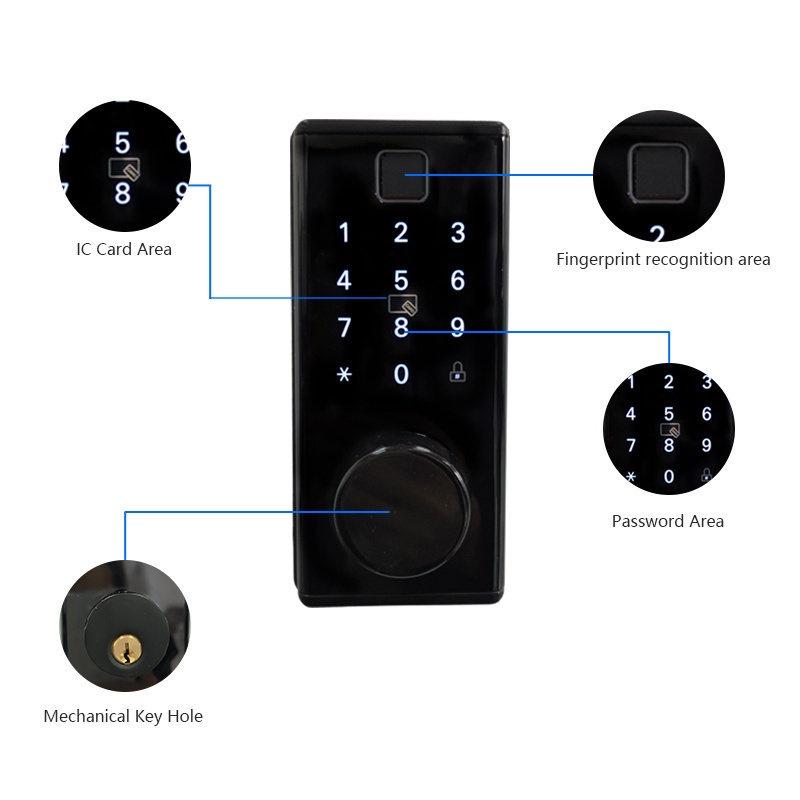 WIFI TT Lock  Controlled Digital Automatic Smart Cerradura Door Anti-theft Door With Smart Fingerprint Deadbolt Lock