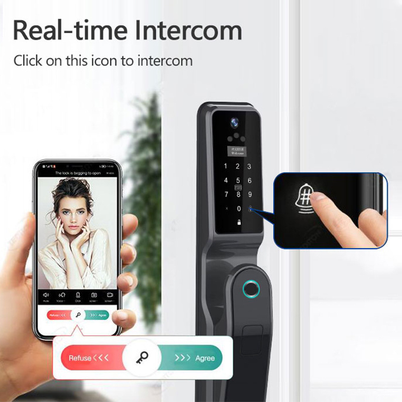 Facial Tuya Wifi Ttlock Fingerprint Smart lock Automatic 3d Face Recognition Digital Smart Lock With Camera