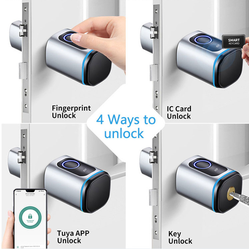 Smart Cylinder Lock Tuya Ttlock App Digital Door Lock Smart Intelligent Door Lock With Mechanical Key