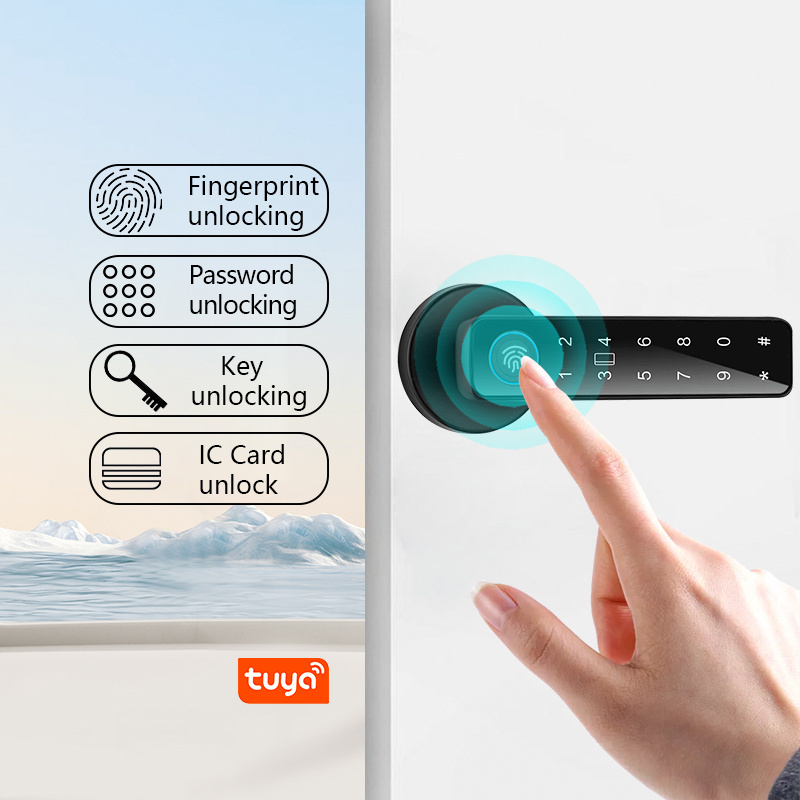 Tuya TT Lock WiFi App Smart Door Lock Electronic Fingerprint Door Handle Split Digital Keyless Lock