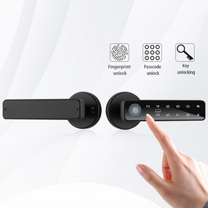 Smart Anti Theft Latches Split Wireless Remote Control Biometric Fingerprint Lever Magnetic Door Handle Lock