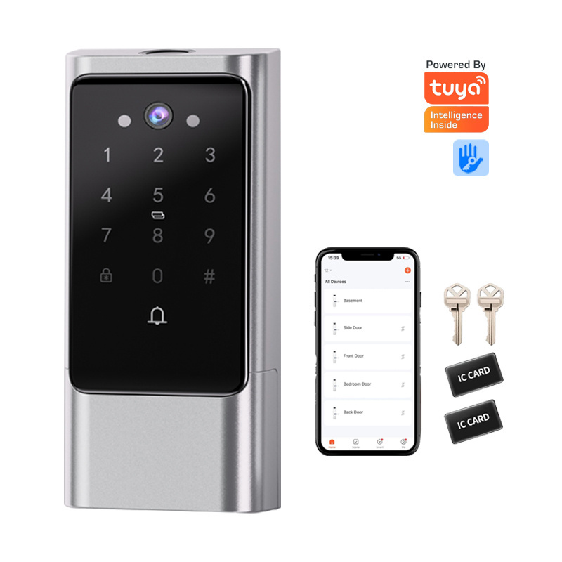 Waterproof Tuya Smart Front Door Lock Electronic Digital Keypad Deadbolt Fingerprint Door Lock with Camera For Home