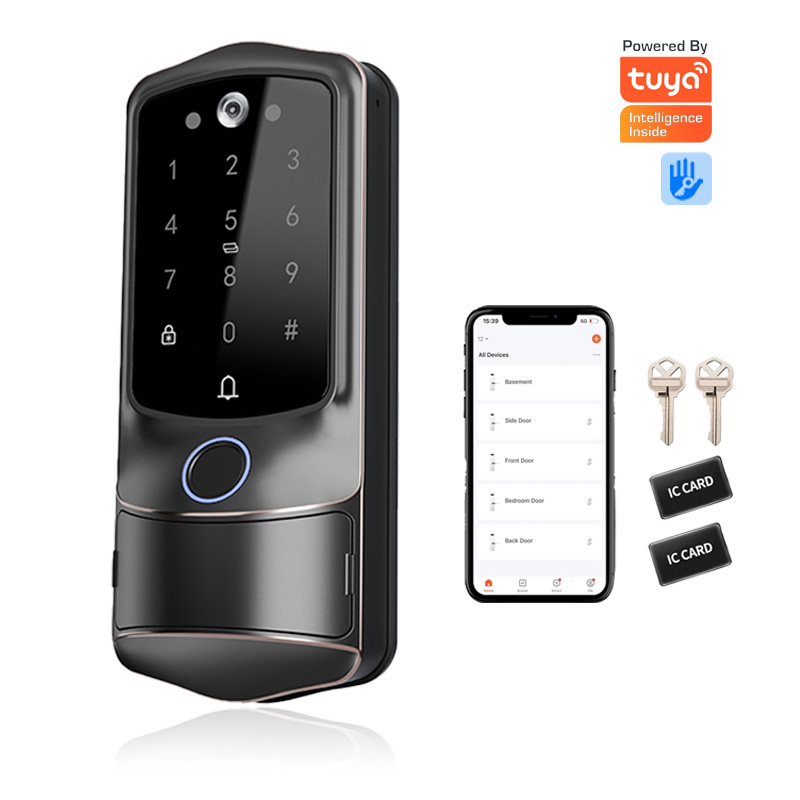 Smart Home Waterproof Smart Electric Lock with Tuya APP Control WIFI Outdoor Gate Door Fingerprint Smart Lock