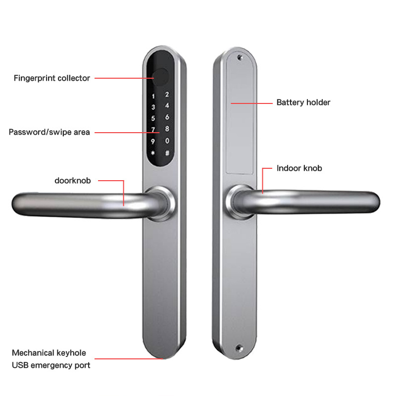 European Standard Door Lock Digital Door Lock Wifi Waterproof Tuya Ttlock App Smart Door Lock