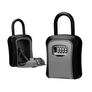 Portable Key Safe Lockable Storage Box with Padlocks Loop Hanged Combination Lock Box for Keys