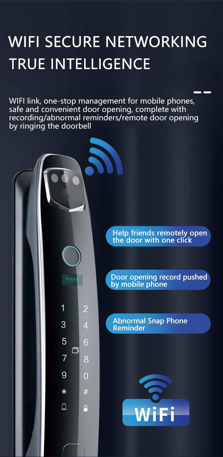 Security Smart Door Lock Fingerprint Digital With Camera Password Keyless Apartment Home Lock