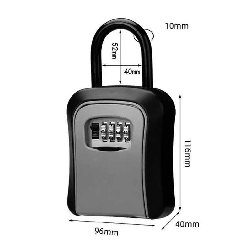 Portable Key Safe Lockable Storage Box with Padlocks Loop Hanged ...