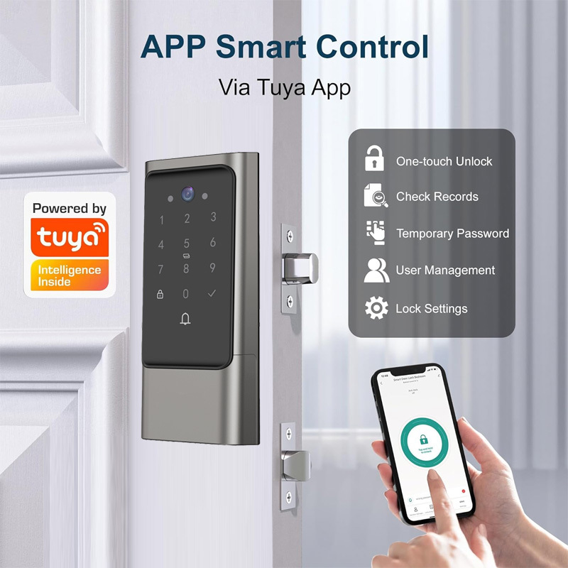 Waterproof Safety Intelligente Lock Electric App Tuya Outdoor Front Smart Digital Door Lock With Camera