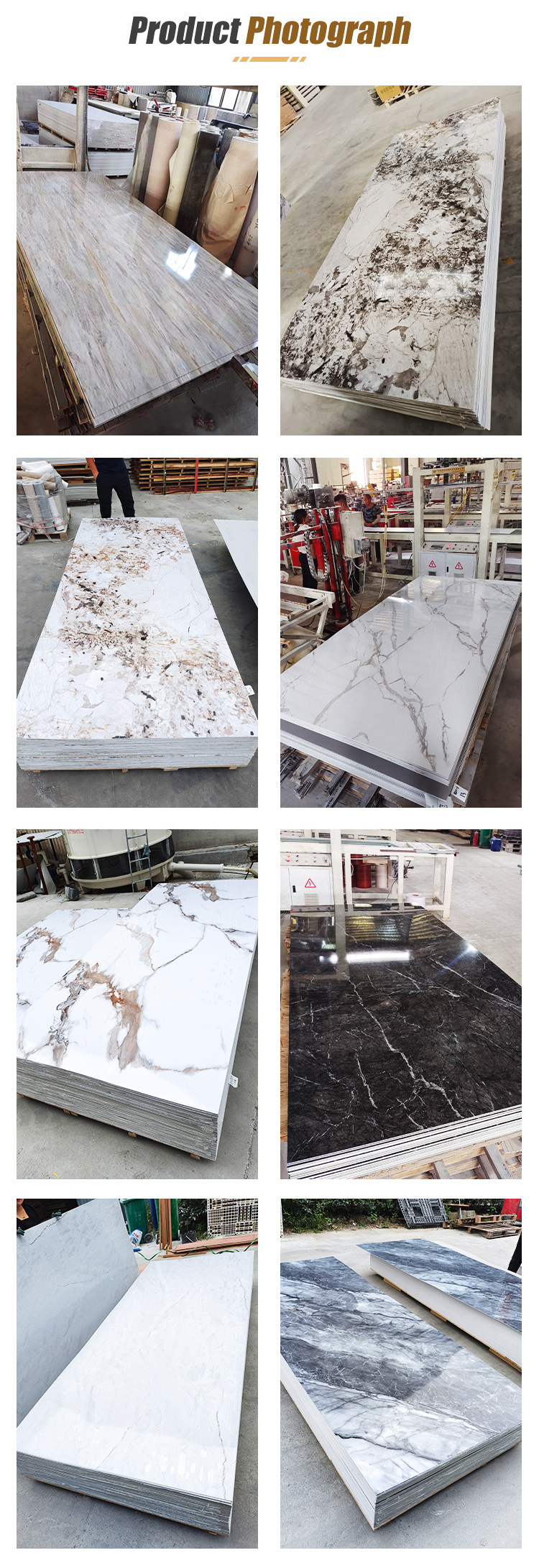 New Arrival 4x8 Marble PVC Sheet 6mm Faux Stone Wall Panels And PVC Marble Sheet