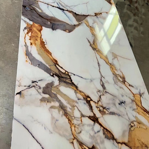 Custom Design PVC Waterproof uv Marble Base Board Alternative to marble PVC decorative marble panel for walls panel