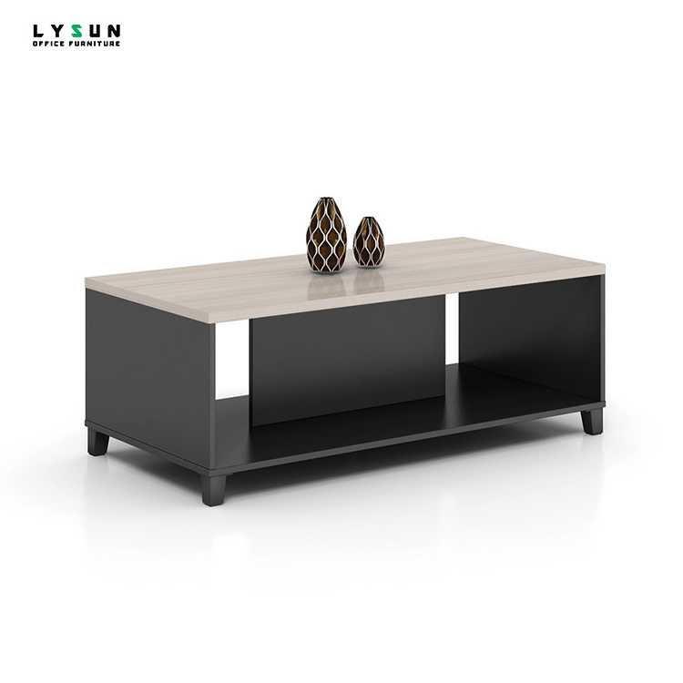 Multifunctional modern rectangle wood white and black aquarium smart coffee table for living room furniture