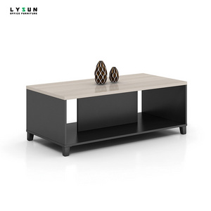 Multifunctional modern rectangle wood white and black aquarium smart coffee table for living room furniture