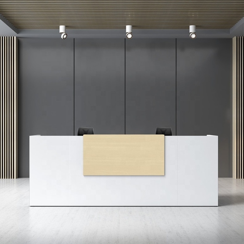 office furniture cheap white wood modern reception desk