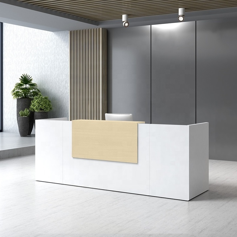 office furniture cheap white wood modern reception desk