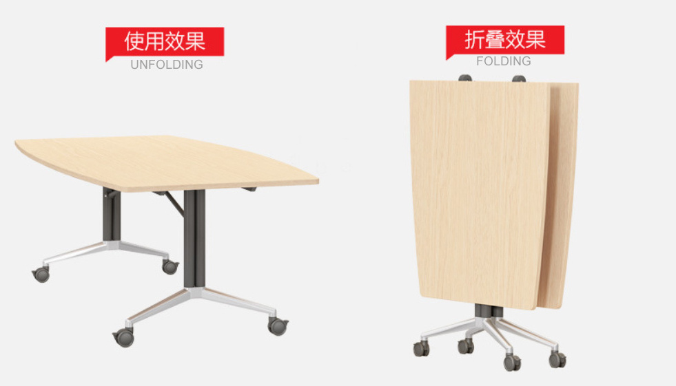 Foshan modern furniture 6 people small conference room office Training Folding Table rectangle modern meeting table