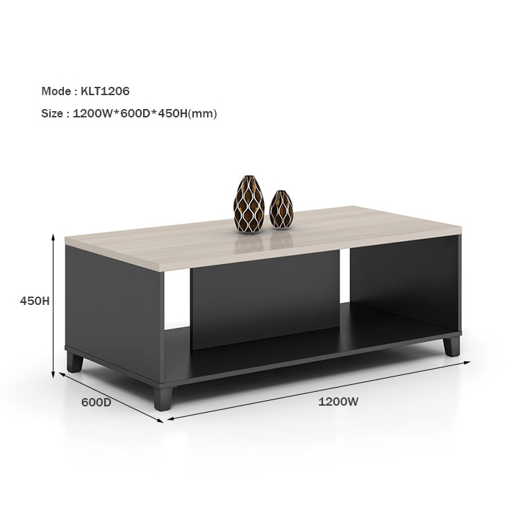 Multifunctional modern rectangle wood white and black aquarium smart coffee table for living room furniture