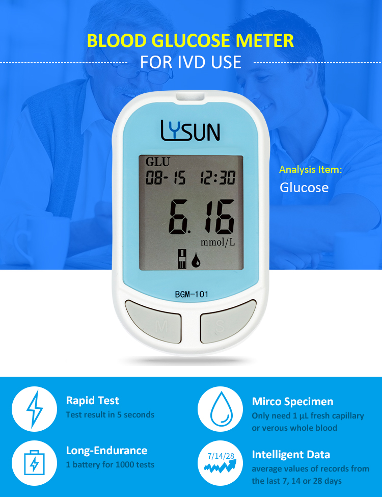 Diabetes Diabetic Blood Sugar Detection Blood Glucose Meter Glucometer with 50pcs Test Strip Kits