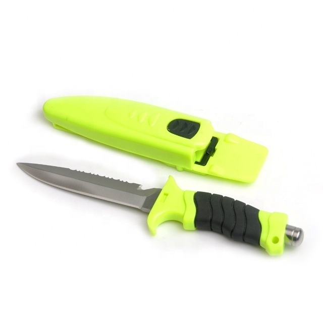 Fixed blade dive knife with ABS+TPR handle stainless steel fishing knife