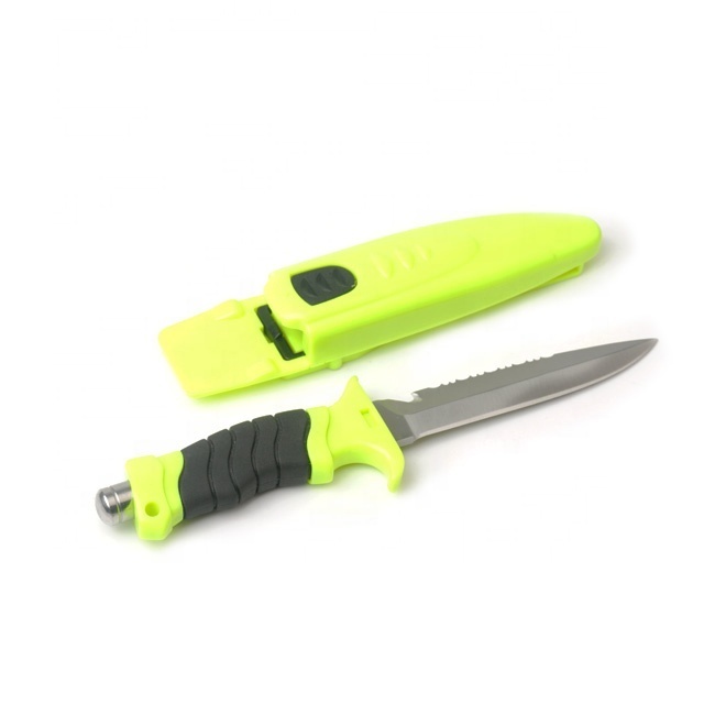 Fixed blade dive knife with ABS+TPR handle stainless steel fishing knife