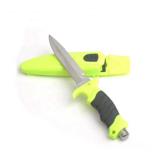 Fixed blade dive knife with ABS+TPR handle stainless steel fishing knife