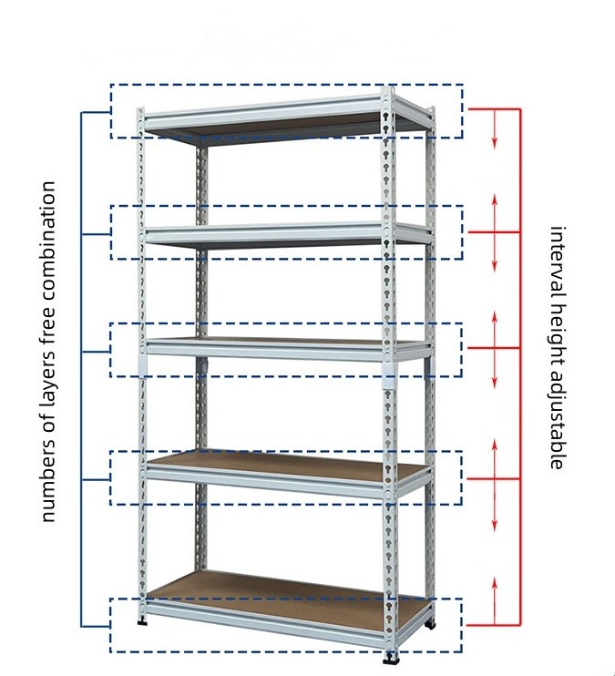 Kitchen Office Boltless Assemble Set Frame Storage Racks Shelving Units 1.8M