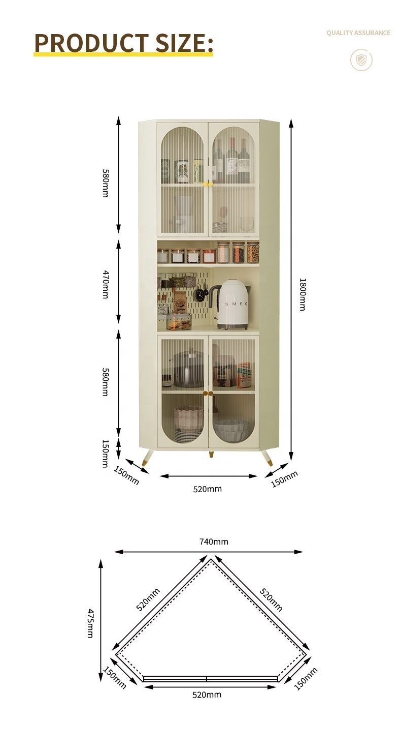 ZAMAXICO Tall Corner Cabinet with Doors and Shelves Freestanding Corner Storage Cabinet for Bathroom Kitchen  Living Room White