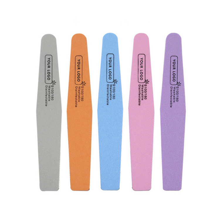 Premium sandpaper Thin Nail Files Double Sided Wooded Emery Board 100/180 Grit Manicure Pedicure Tool Custom LOGO salon supplies