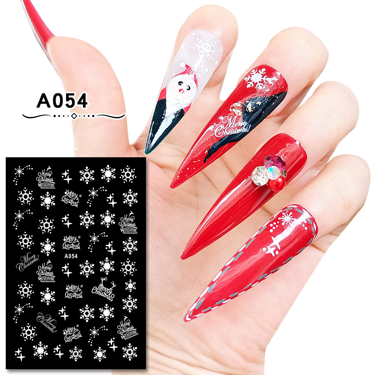 2022 wholesale christmas nail art decals seal semi cured gel nail sticker 3d 5d nail slider