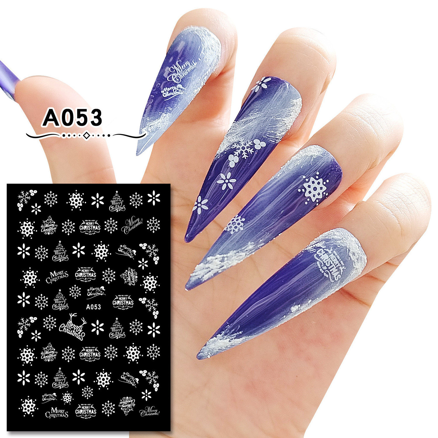 2022 wholesale christmas nail art decals seal semi cured gel nail sticker 3d 5d nail slider