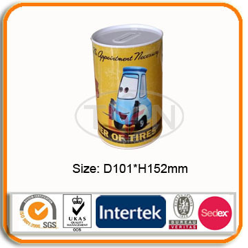 Coin can money bank tin can