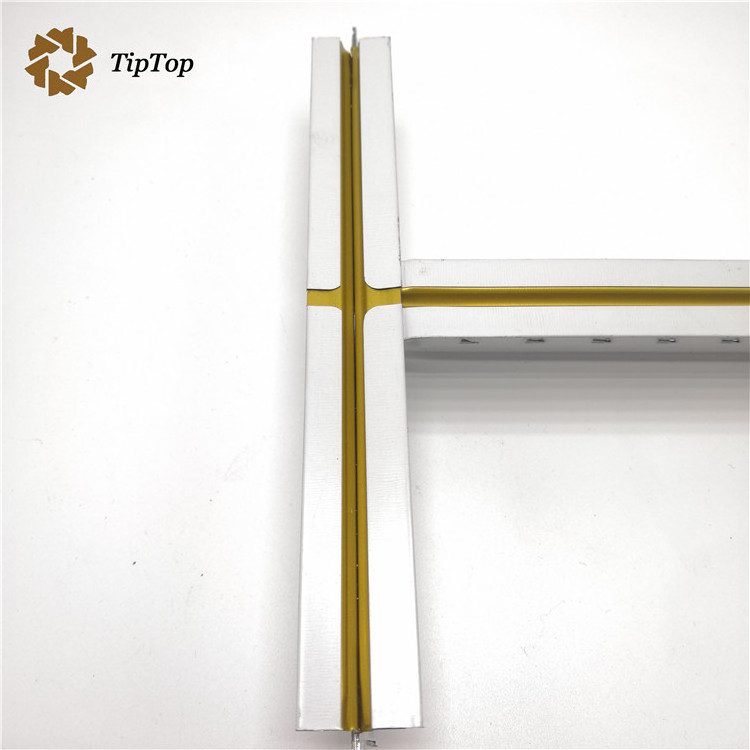 32/38 H New Material  Suspended Ceiling Component White and Black Line Flat Ceiling T-Bar Wall Angel for Ceiling Decoration