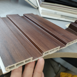 Indoor Decoration Wooden Grain PVC WPC Fluted Wall Panels For ...