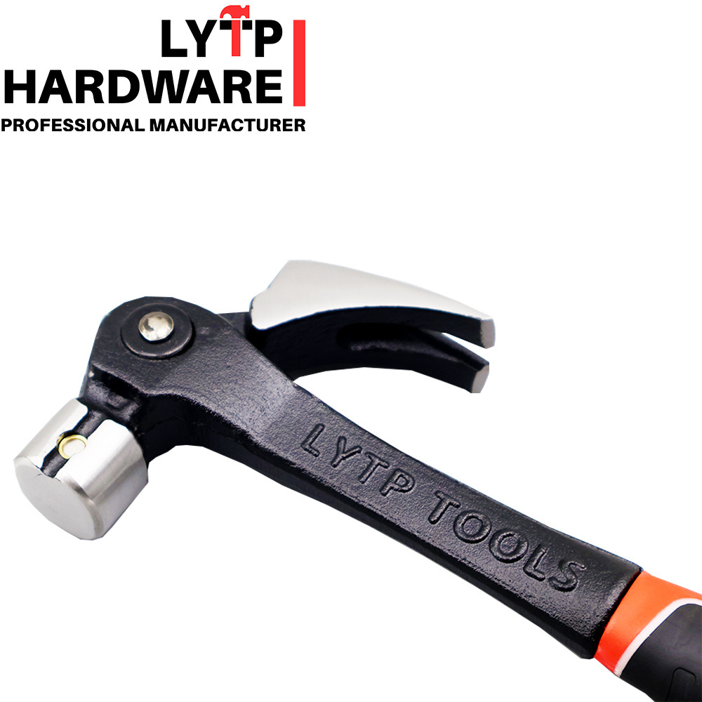 New deformable multifunctional solid 45# carbon steel one-piece forged fiber handle one-piece claw hammer