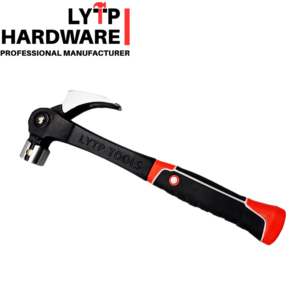 New deformable multifunctional solid 45# carbon steel one-piece forged fiber handle one-piece claw hammer