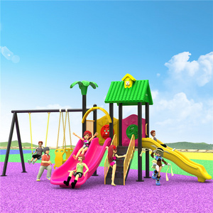 New outdoor equipment supply plastic slide and swing children's playground