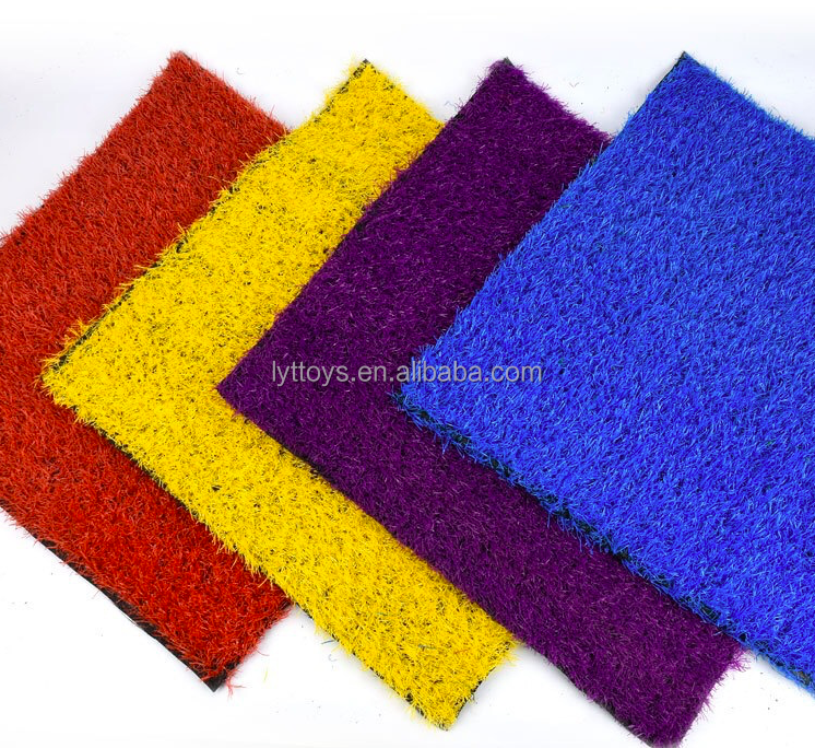 High quality colored artificial grass carpet for kindergarten rainbow runway