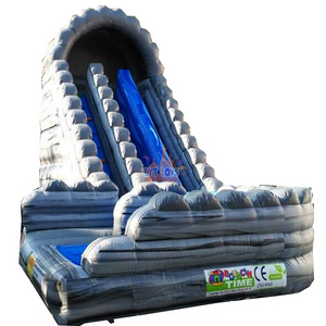 Rainbow Dry Snow Inflatable Rock Climbing Wall Slide Park Bounce House Inflatable Slide For In Ground Pool