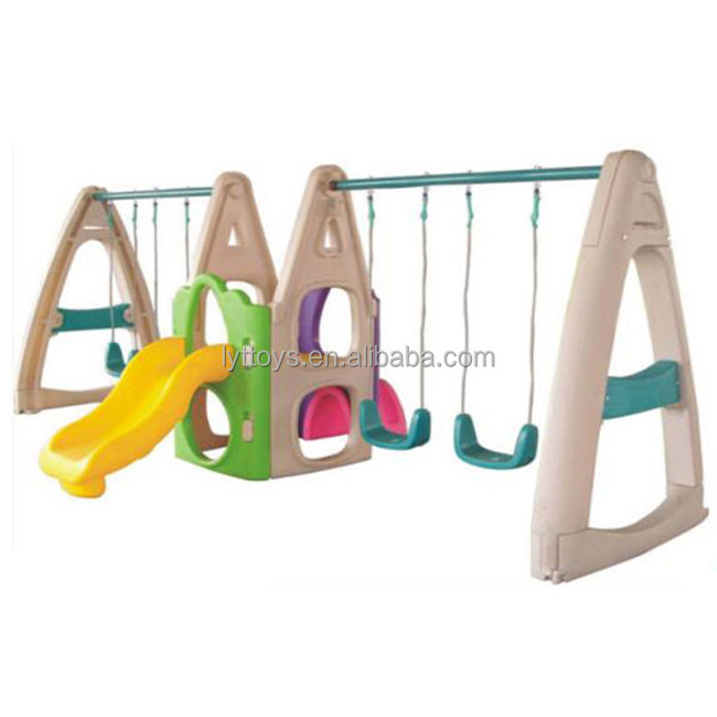 Best selling indoor swing with slide (swings) kids plastic playground slide material