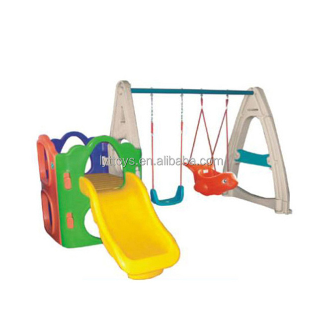 Best selling indoor swing with slide (swings) kids plastic playground slide material